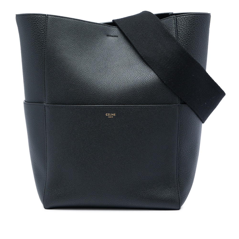 Pre-Loved Celine Medium Leather Seau Sangle Bucket Bag